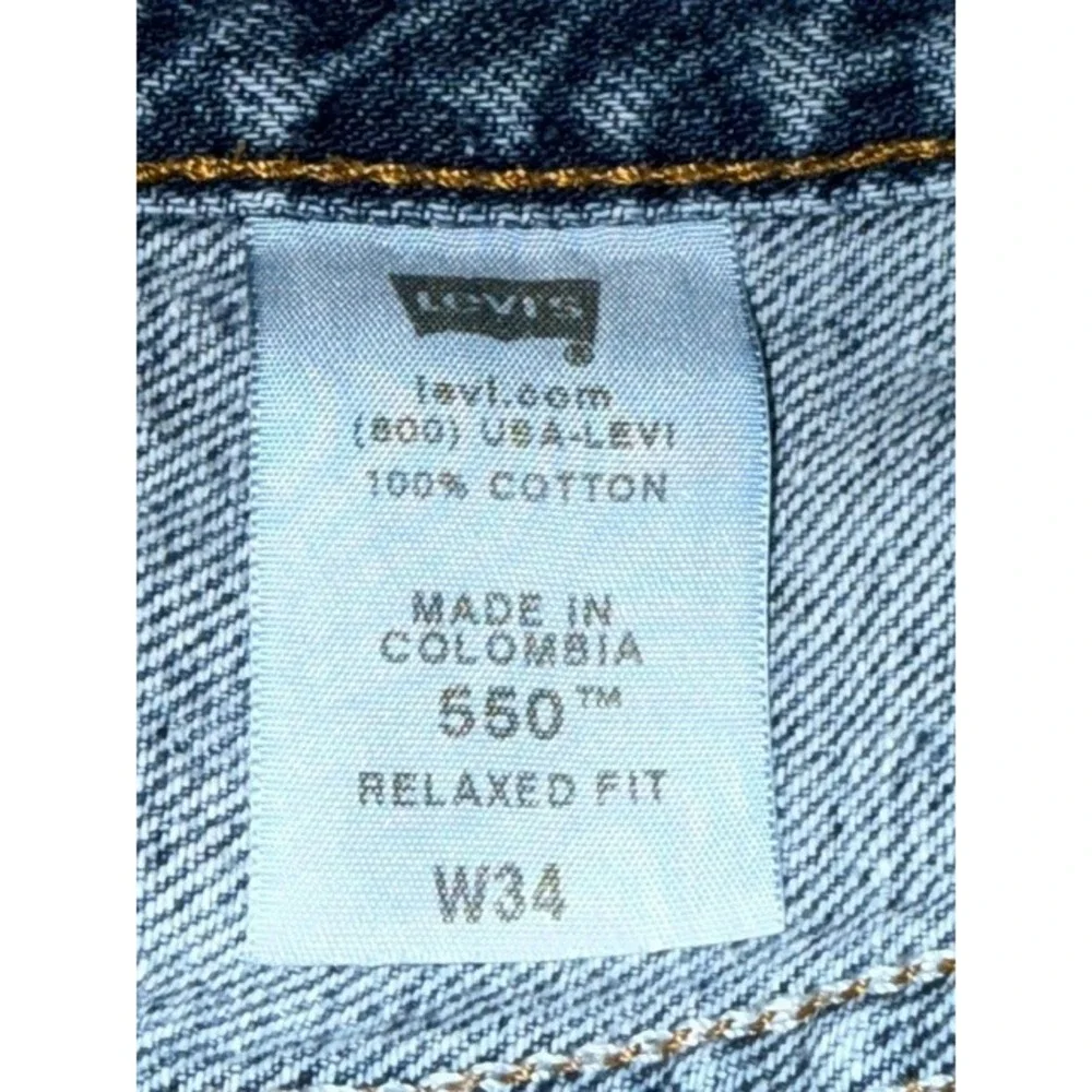 Levis 550 Relaxed Fit Denim Shorts Mens 34 Light Blue Wash Jean Shorts